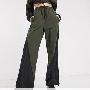 Nylon wide leg pants